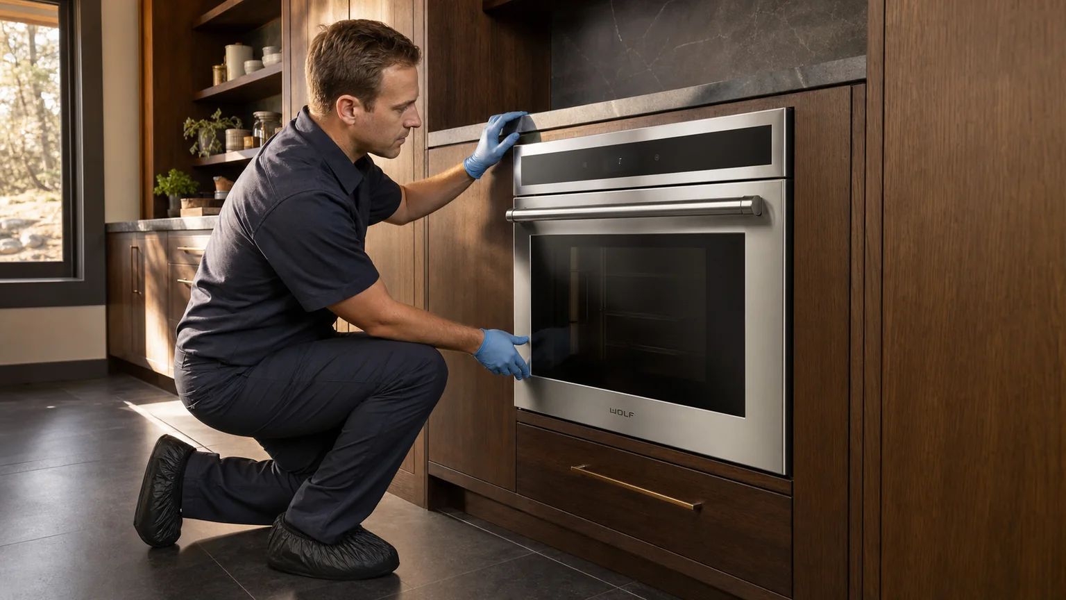 Built-in wall oven prepared for a professional diagnostic visit